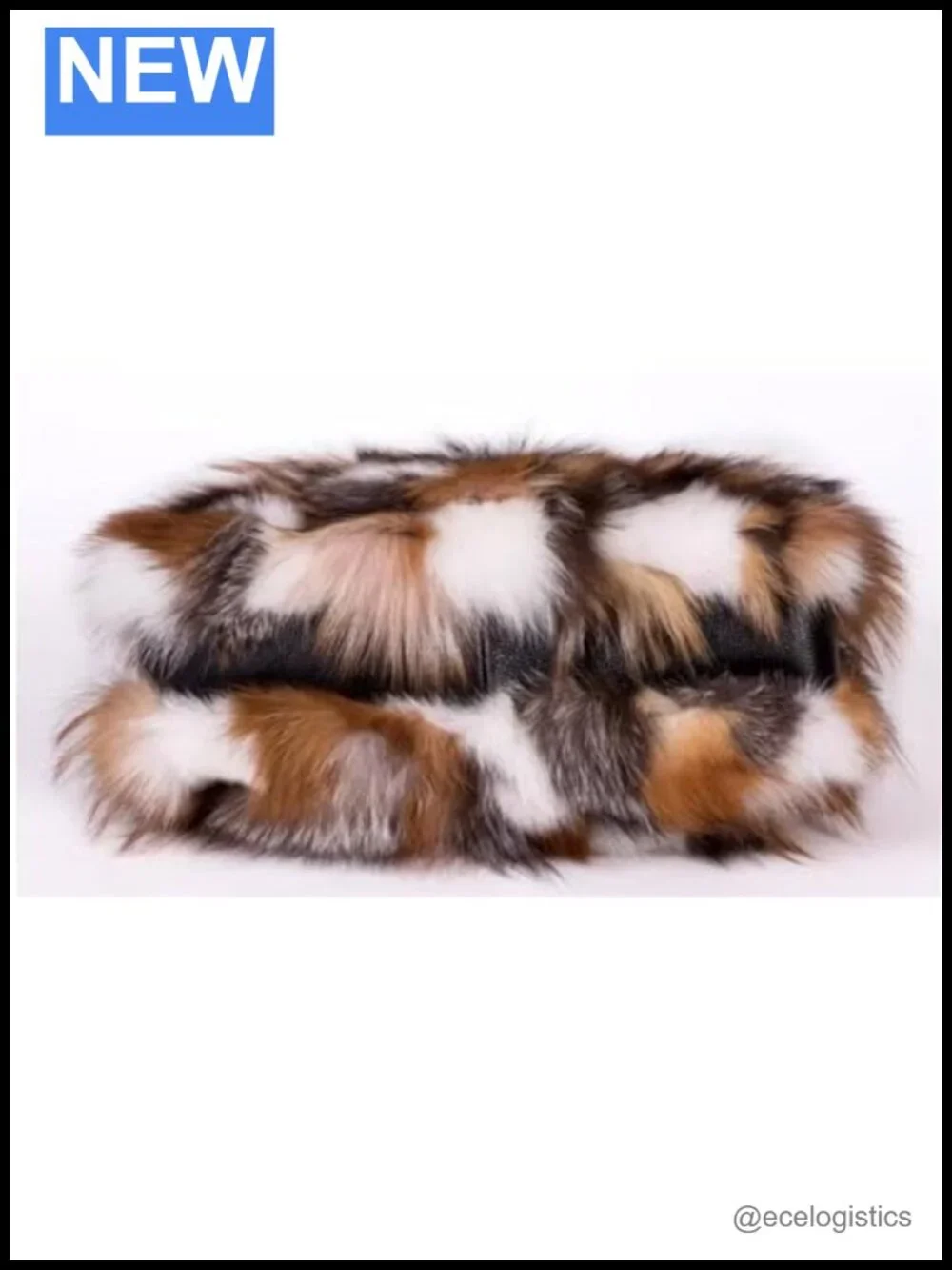 Real Fox Fur Handbag Satchel Women Furry Shoulder Bag Large Capacity Adjustable
